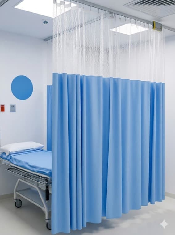 Cortina hospitalaria color Azul Hospitalario — MEDIVANG